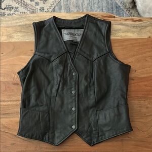 Vintage Unik Premium Black Leather Vest
